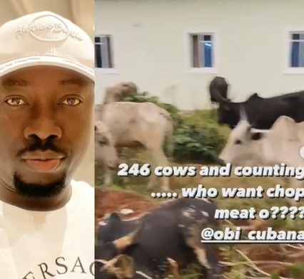 Obi Cubana got over 200 cows for his mother's funeral