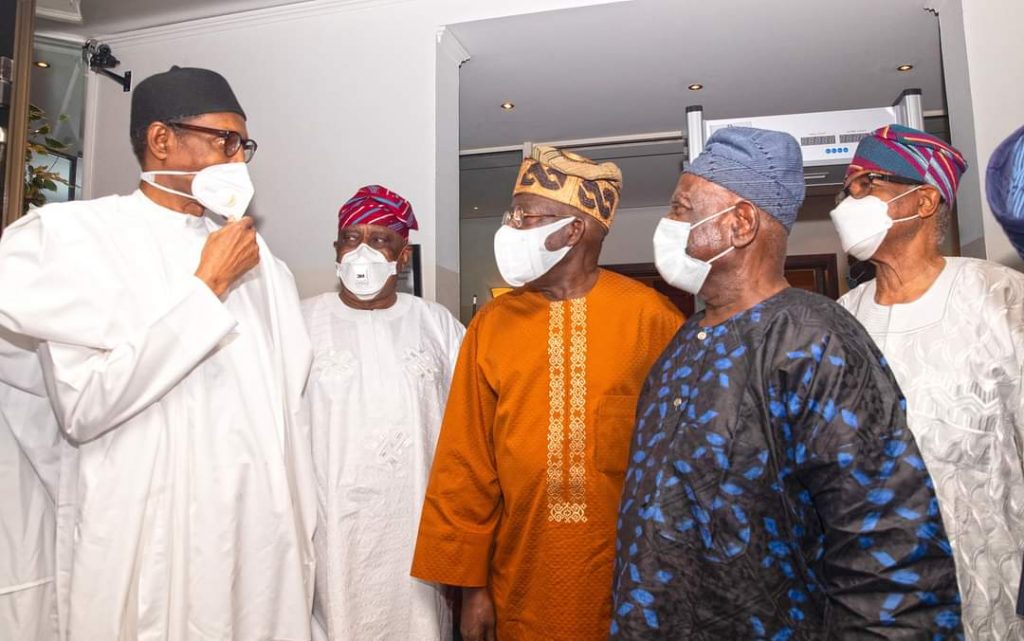 President Muhammadu Buhari meets Bola Tinubu, Akande and others