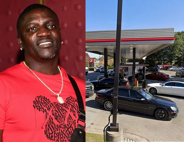 Akon's car robbed at the gas station