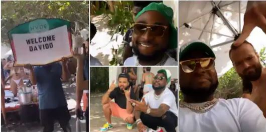 Davido having fun in the US with family and friends