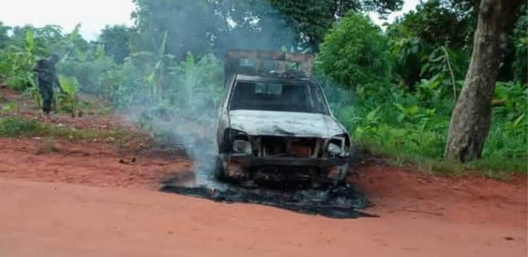 Police van set ablaze in Delta state