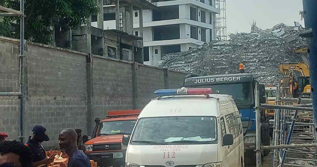 Collapsed building in Lagos