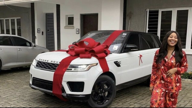 Erica shows off her new range rover