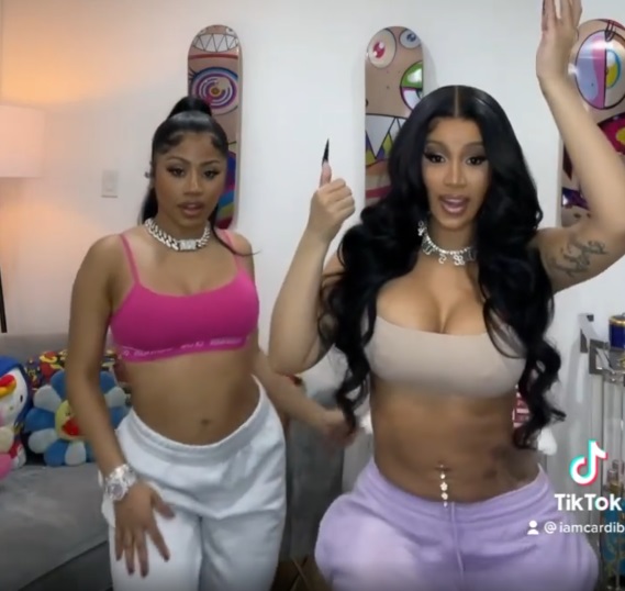 Cardi B shows off flat tummy