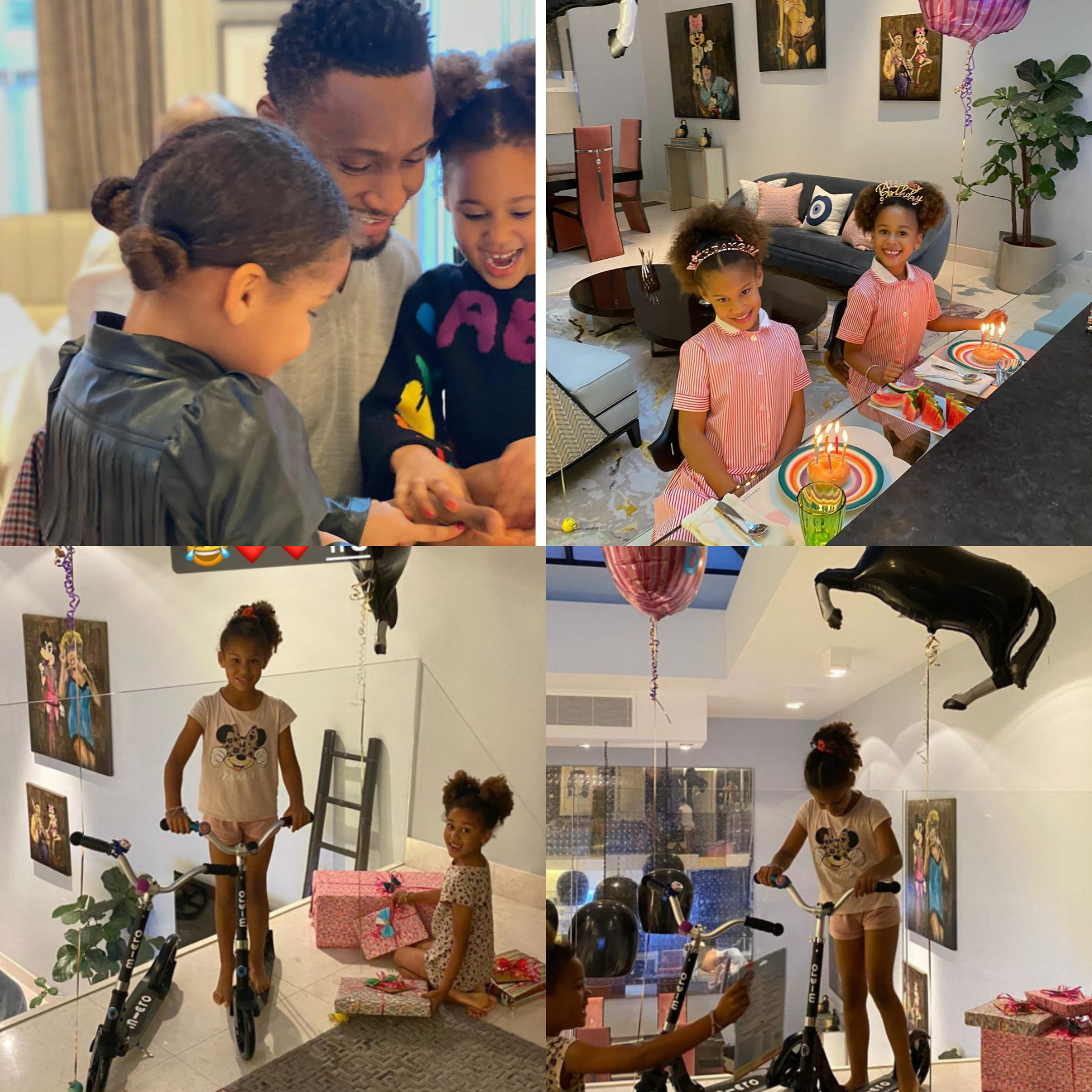 Mikel Obi celebrates twin daughters