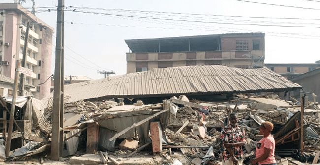 Collapsed building