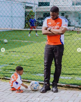 Cute Abiola and son