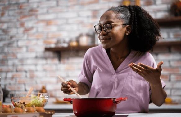 woman cooking