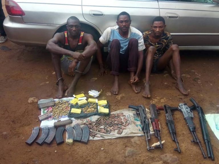 See The Deadly Armed Robbery Gang Busted In Kwara With AK 47 Guns (Photos)