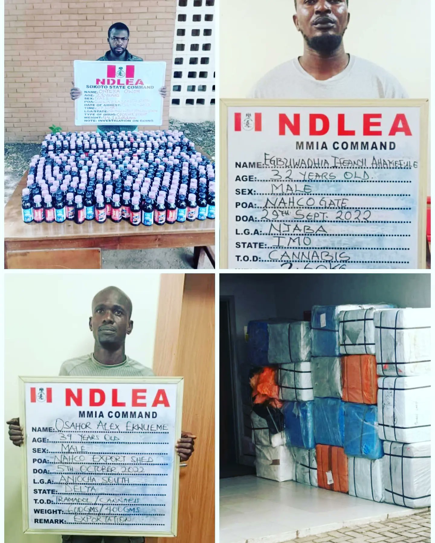 NDLEA Intercepts 2.4m Tramadol Pills From Pakistan At Lagos Airport