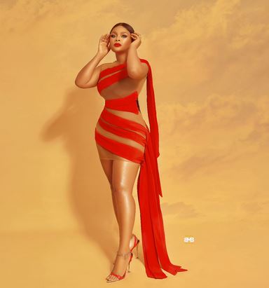 Bimbo Ademoye Stuns In Red To Celebrate Birthday