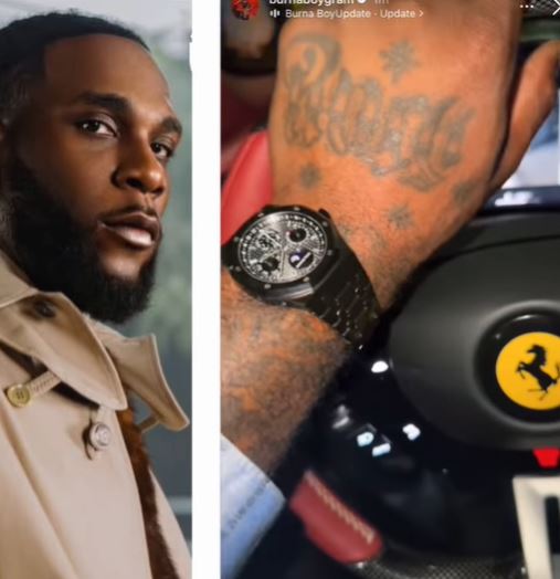 Burna Boy Shows Off His Ferrari Amidst Reports He Proposed To Gift A Lady A Lamboghini (Video)