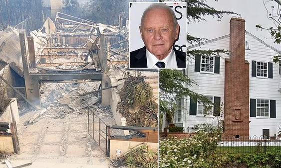 Legendary Actor, Anthony Hopkins' $6m California Home Burnt To The Ground In LA Fire (Photos)